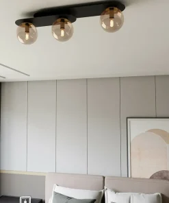 Czarna listwa sufitowa z bursztynowymi kloszami 1120/3 PLAZA | Kaja*Sklep Kaja Flash Sale