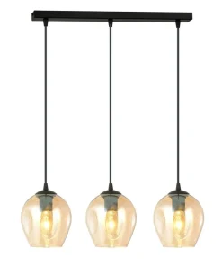 Flash Sale Sklep Kaja Czarna listwa z wiszącymi bursztynowymi kloszami 677/3 ISTAR | Kaja