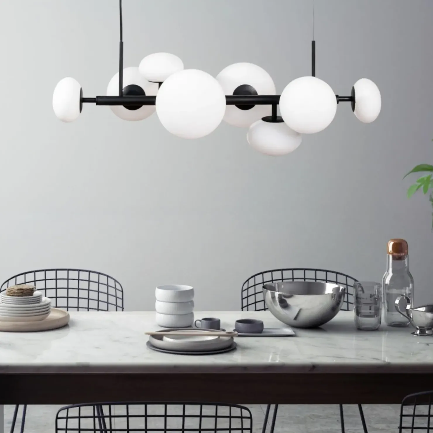 Outlet Sklep Kaja Czarna, molekularna, pozioma lampa wisząca ZM 1192 OMI | Kaja