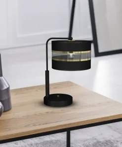 Czarna, niebanalna lampa stołowa z abażurem MLP7343 z serii ULTIMO | Kaja Oświet*Sklep Kaja Clearance