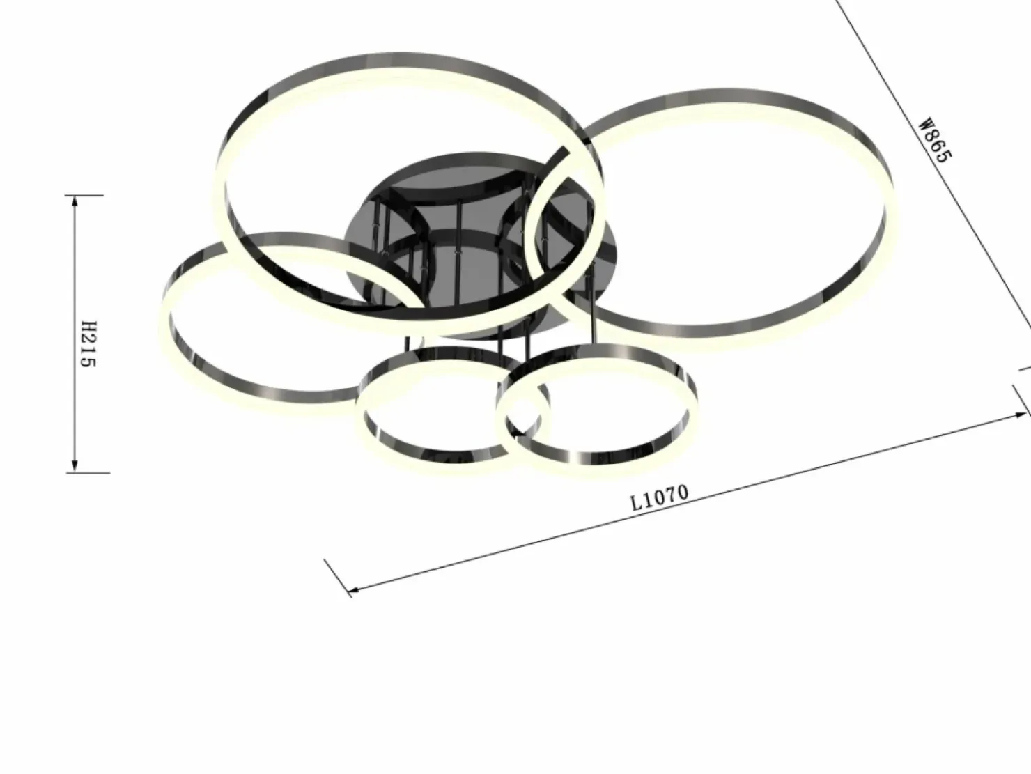 Czarna, nowoczesna lampa sufitowa LED WF 9049-605 PERPIGNON | Kaja*Sklep Kaja Discount