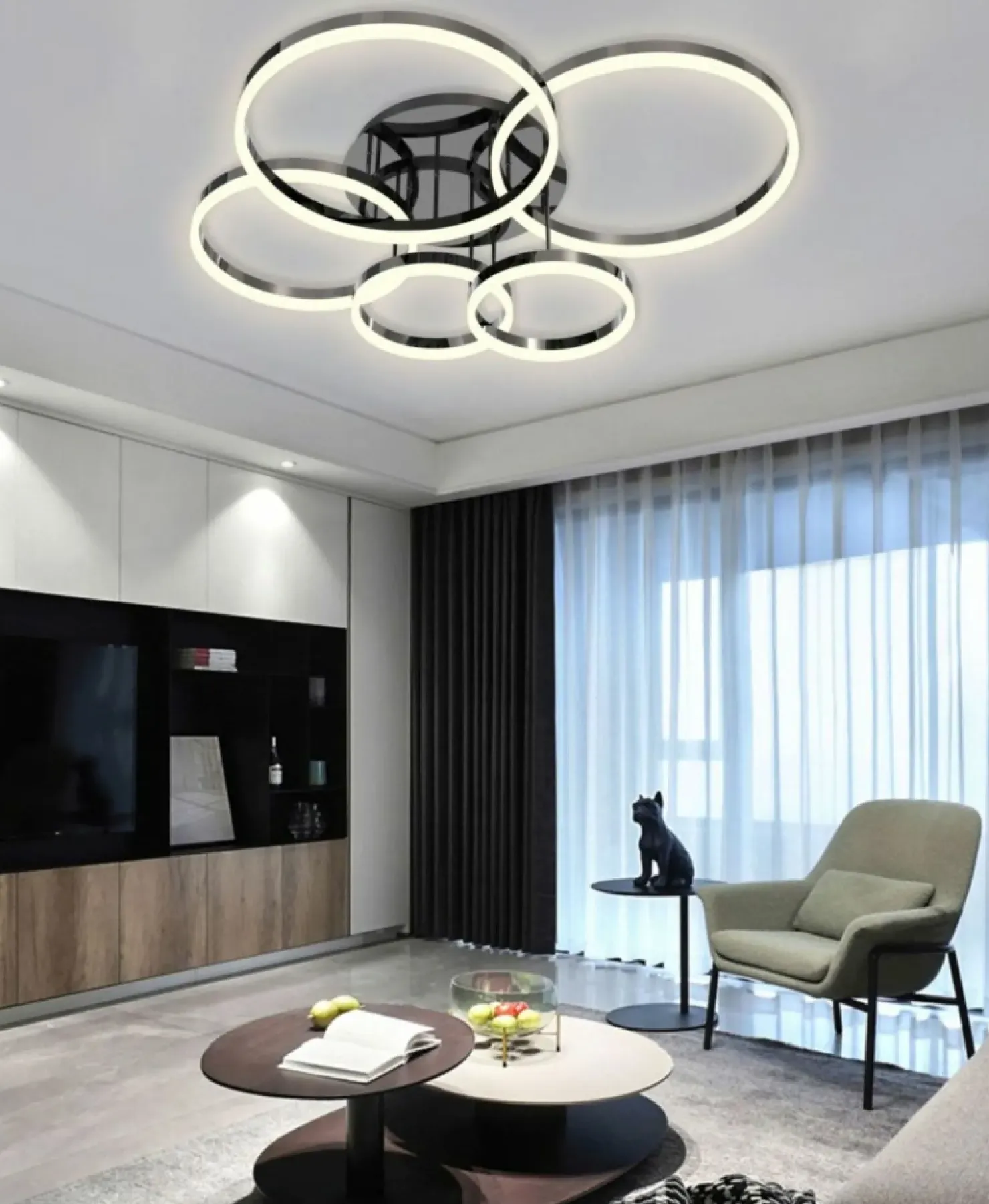 Czarna, nowoczesna lampa sufitowa LED WF 9049-605 PERPIGNON | Kaja*Sklep Kaja Discount