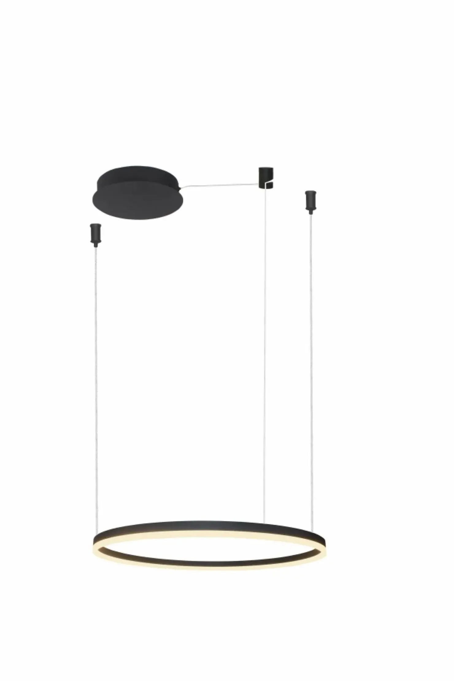 Outlet Sklep Kaja Czarna obręcz LED z ciepłym światłem ⌀60cm AZ4968 HALO | Kaja czarnypiaskowany