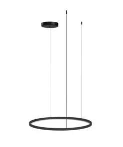 Fashion Sklep Kaja Czarna, okrągła, ledowa lampa ⌀120cm z pilotem AZ5343 HALO | Kaja czarnypiaskowany