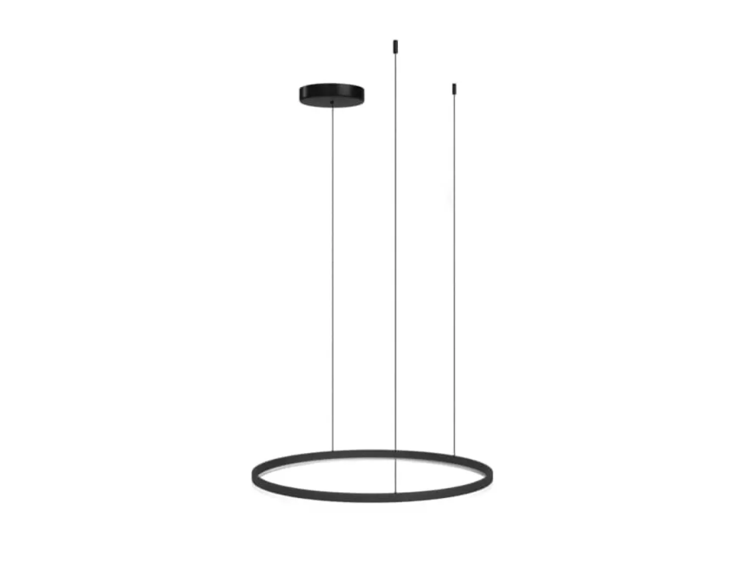 Fashion Sklep Kaja Czarna, okrągła, ledowa lampa ⌀120cm z pilotem AZ5343 HALO | Kaja czarnypiaskowany