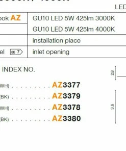 Czarna oprawa podtynkowa LED kwadratowa AZ3379 FILL | Kaja Oświetlenie*Sklep Kaja Clearance