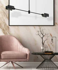 Best Sklep Kaja Czarna, ozdobna lampa sufitowa, na dwie żarówki MLP8678 z serii ASTRA | Kaja Ośw