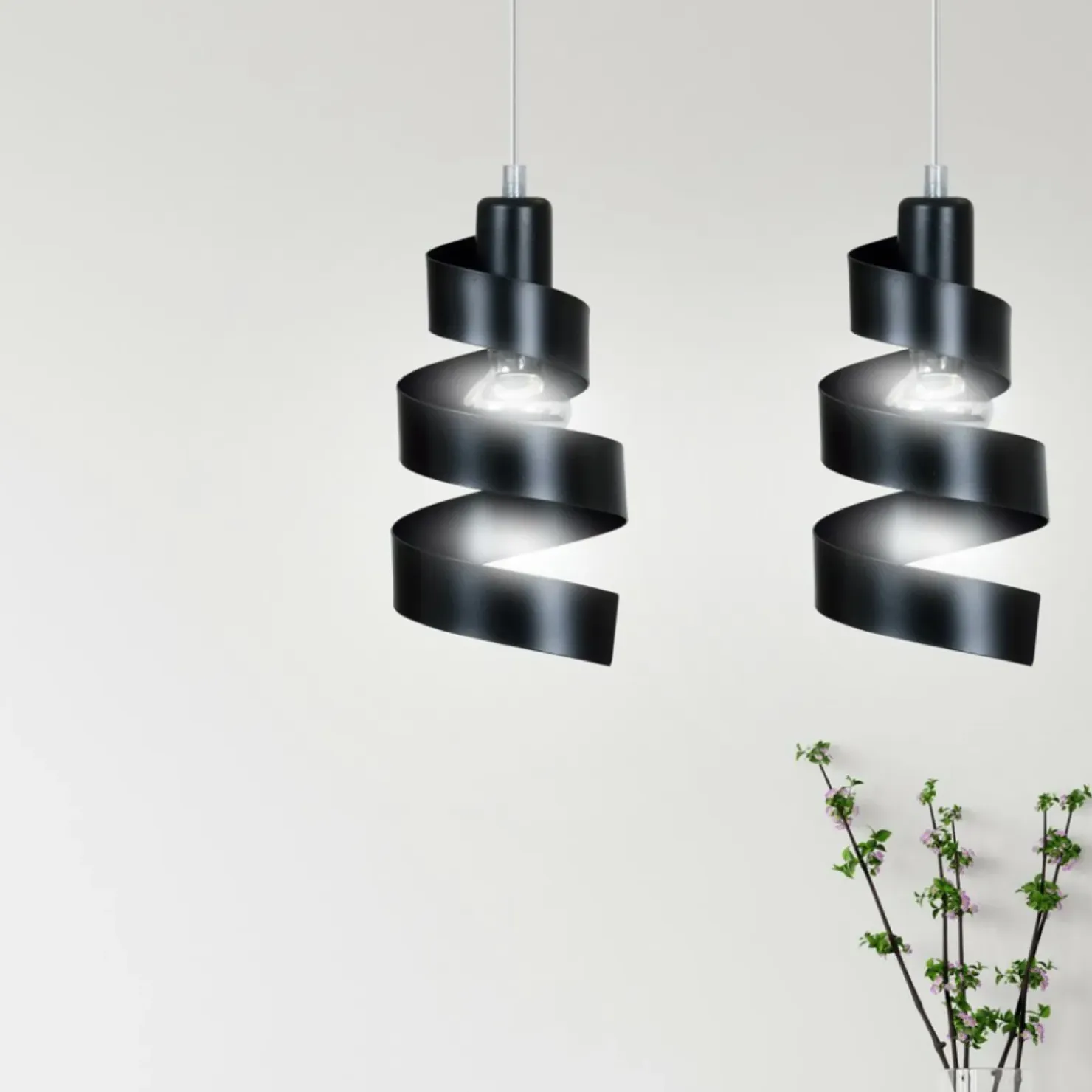 Sale Sklep Kaja Czarna, ozdobna lampa wisząca do sypialni 352/2 SAGA | Kaja czarny