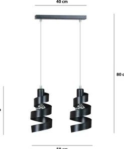 Sale Sklep Kaja Czarna, ozdobna lampa wisząca do sypialni 352/2 SAGA | Kaja czarny