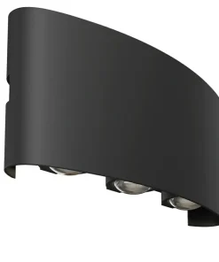 Czarna, płaska lampa na elewację 16,5cm O417WL-L6B3K z serii STRATO*Sklep Kaja Outlet