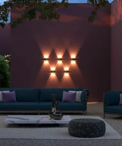 Czarna, płaska lampa na elewację 16,5cm O417WL-L6B3K z serii STRATO*Sklep Kaja Outlet