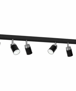 Store Sklep Kaja Czarna, podłużna listwa sufitowa z reflektorami LX 5149 z serii RENO