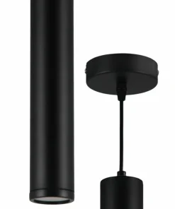 Online Sklep Kaja Czarna, pojedyncza lampa wisząca, loftowa tuba ML8868 PORTER | Kaja