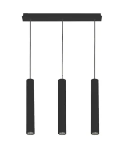 Store Sklep Kaja Czarna, potrójna lampa wisząca, nowoczesna 7862 | Kaja Oświetlenie czarny