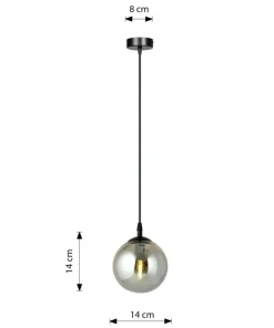 Fashion Sklep Kaja Czarna prosta lampa wisząca na jedną żarówkę 712/1 | Kaja Oświetlenie