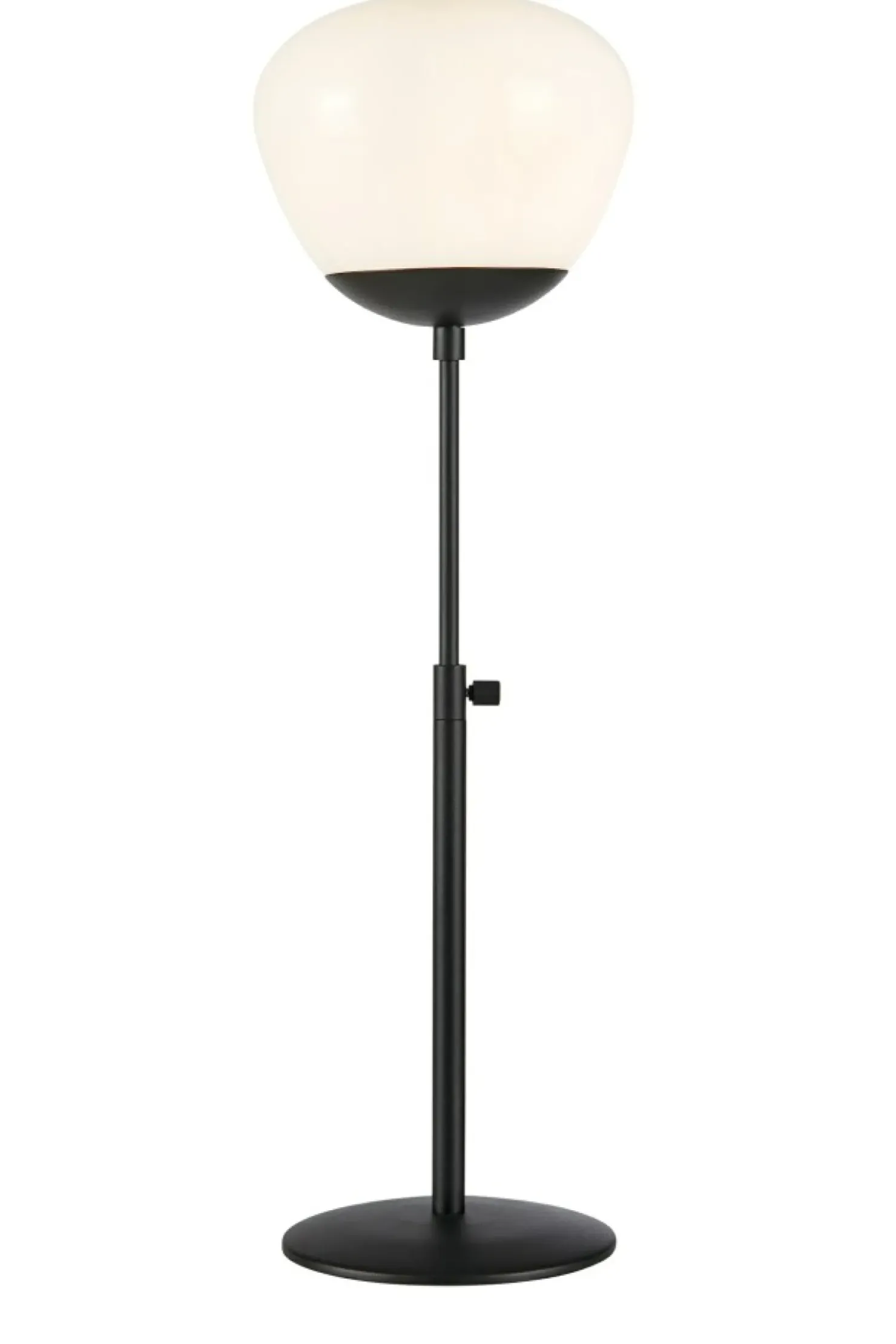 Czarna, prosta lampka nocna z mlecznym kloszem 108545 z serii RISE*Sklep Kaja Online
