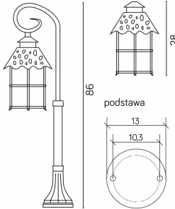 Czarna, wyszukana lampa ogrodowa, ozdobna K 5002/3/R z serii TOLEDO | Kaja Oświe*Sklep Kaja Store