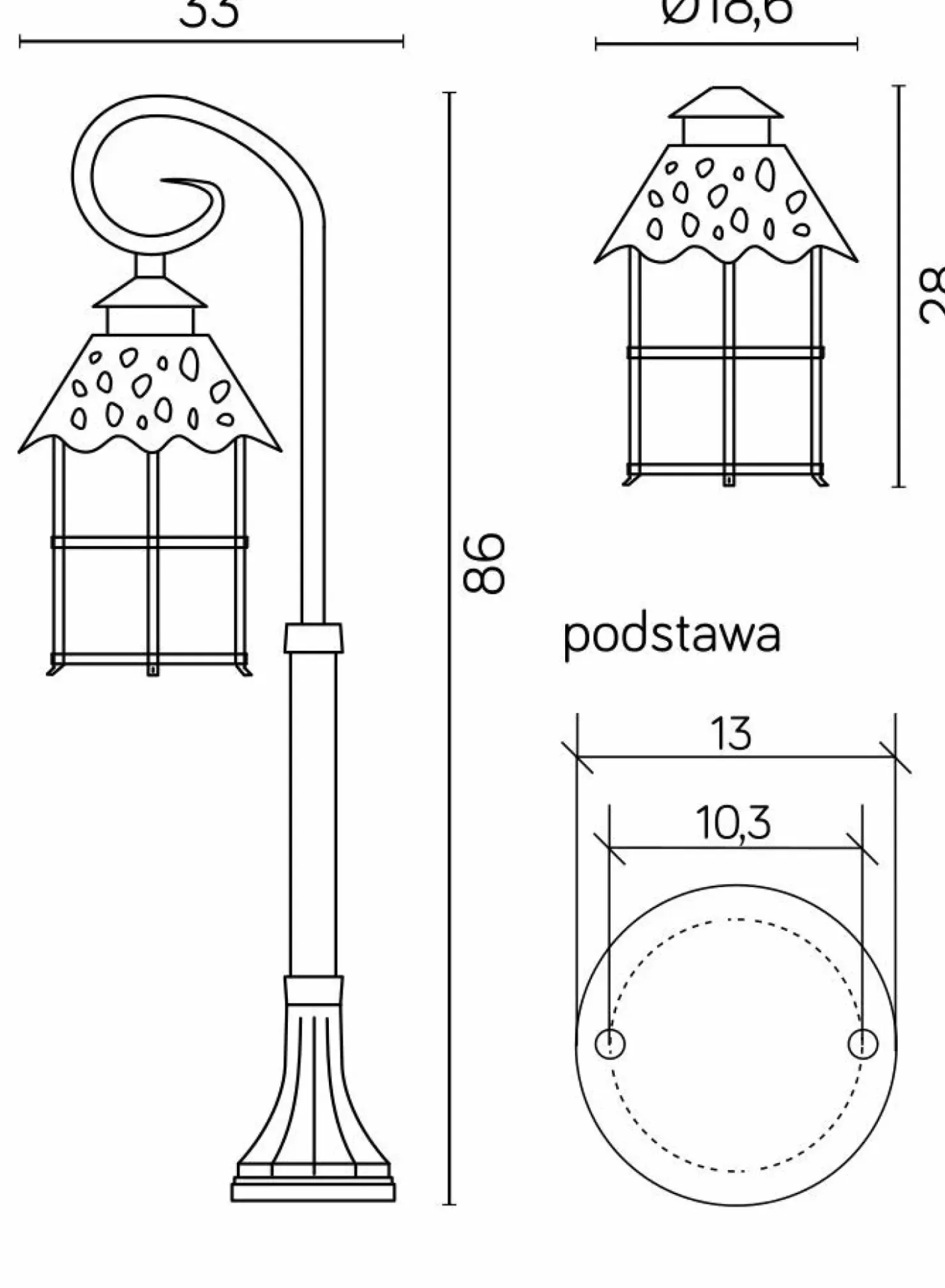 Czarna, wyszukana lampa ogrodowa, ozdobna K 5002/3/R z serii TOLEDO | Kaja Oświe*Sklep Kaja Store