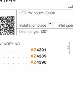Czarne oczko podtynkowe LED do łazienki AZ4389 KASTORIA | Kaja*Sklep Kaja Best Sale
