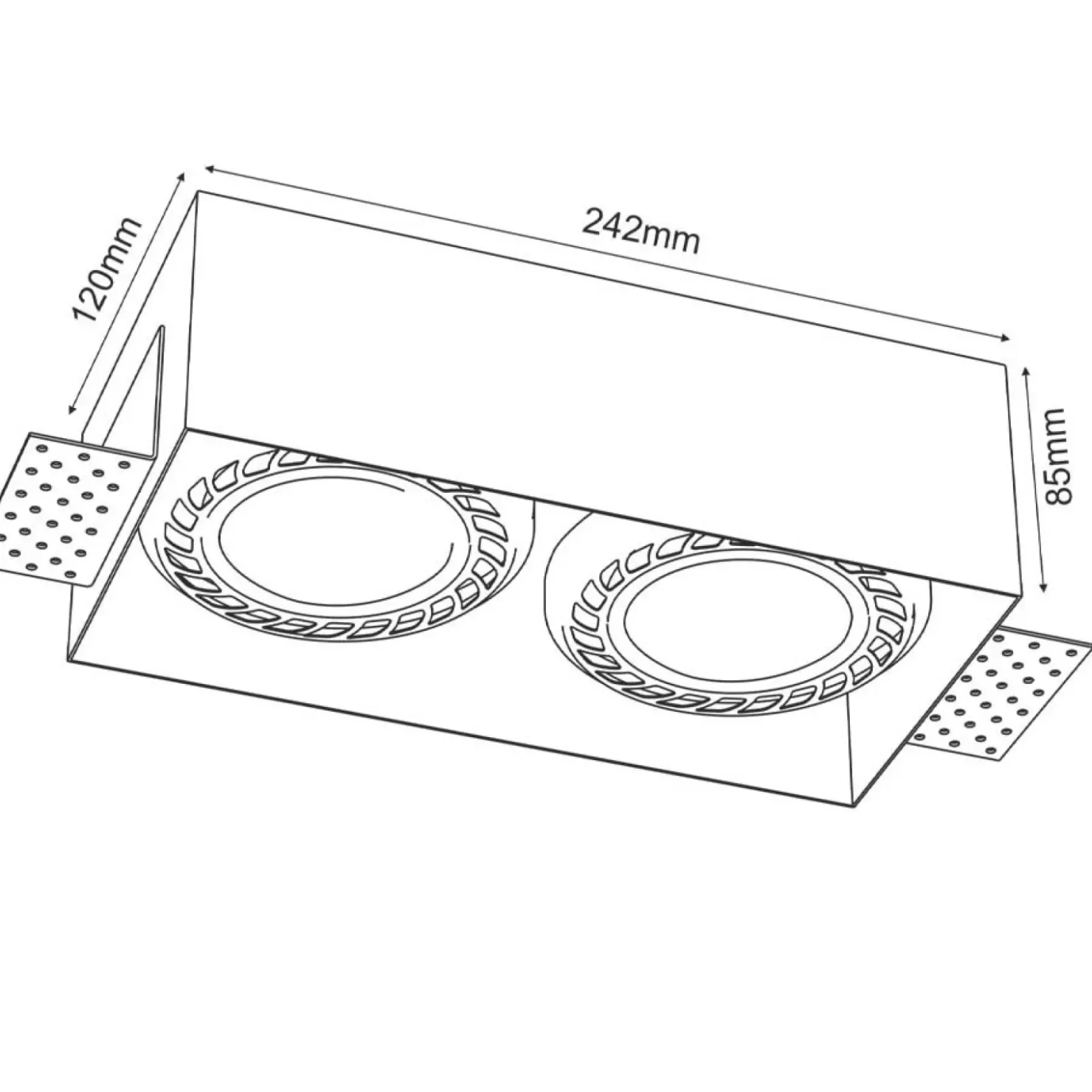 Czarne oczko podtynkowe 12x24,2cm GU10/ES111 ANT 3270 z serii CAGE*Sklep Kaja Cheap