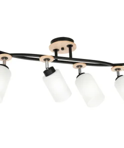 Sale Sklep Kaja Czarne reflektory z drewnianymi elementami LX 1523 z serii TOKIO
