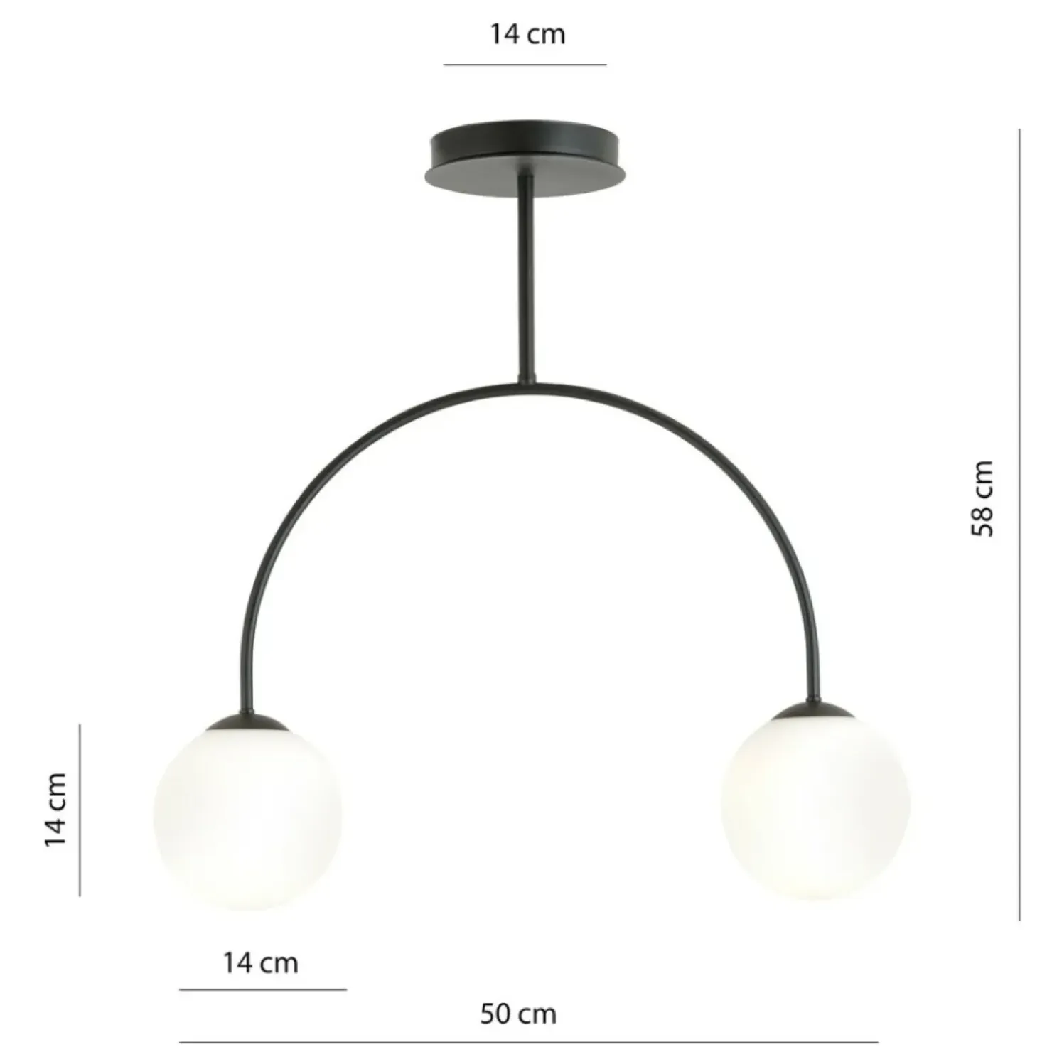 Fashion Sklep Kaja Czarno-biała, klasyczna lampa sufitowa, do salonu 1288/2 z serii ARCHI