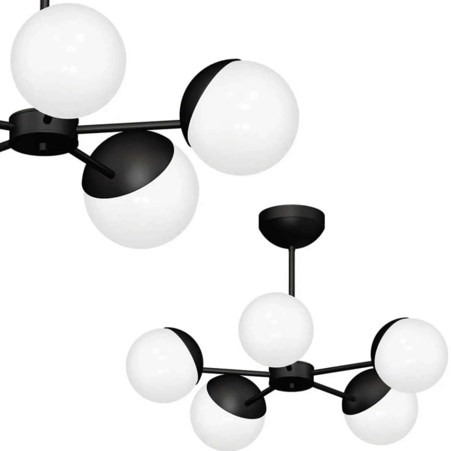 Sale Sklep Kaja Czarno-biała, klasyczna lampa wisząca do salonu MLP8866 z serii SFERA | Kaja Ośw