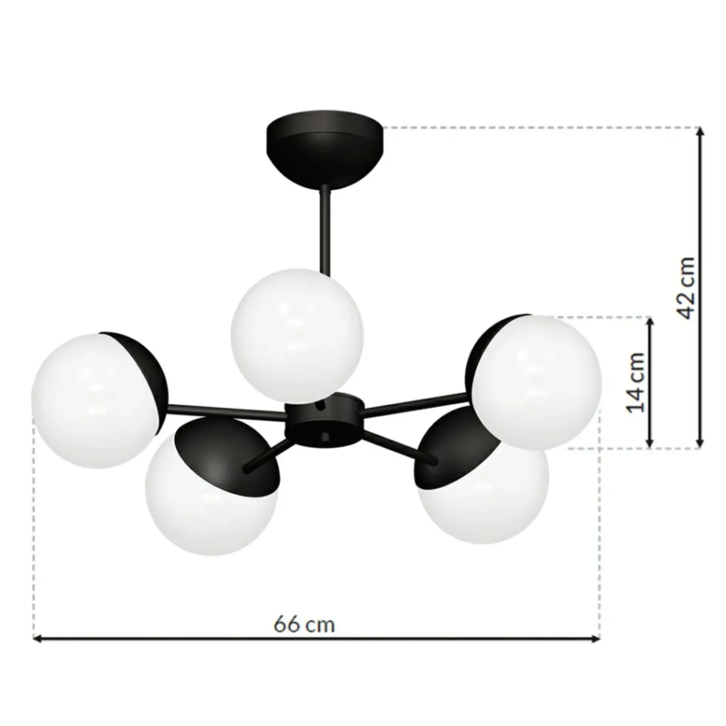 Sale Sklep Kaja Czarno-biała, klasyczna lampa wisząca do salonu MLP8866 z serii SFERA | Kaja Ośw