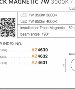 Czarno-biała kula LED do szyny jednofazowej AZ4630 ELIN | Kaja*Sklep Kaja Sale