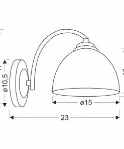 Czarno-biała lampa ścienna, kinkiet z kloszem 21-22448 z serii GRACJA | Kaja Ośw*Sklep Kaja New