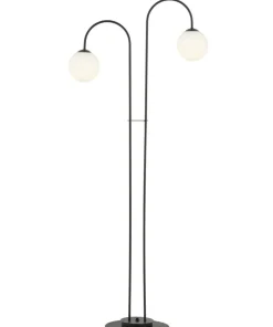 Czarno-biała lampa podłogowa z dwoma kloszami 1288/LP2 z serii ARCHI*Sklep Kaja Flash Sale