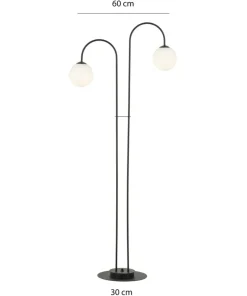 Czarno-biała lampa podłogowa z dwoma kloszami 1288/LP2 z serii ARCHI*Sklep Kaja Flash Sale