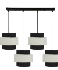 Fashion Sklep Kaja Czarno-biała lampa wisząca, cztery abażury 34-17840 z serii BENTA