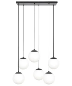 Best Sale Sklep Kaja Czarno-biała lampa wisząca na sześć żarówek K-4748 | Kaja Oświetlenie