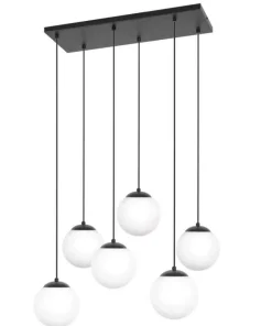 Best Sale Sklep Kaja Czarno-biała lampa wisząca na sześć żarówek K-4748 | Kaja Oświetlenie