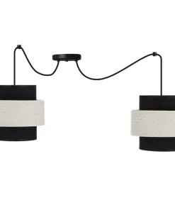 Store Sklep Kaja Czarno-biała lampa wisząca z dwoma abażurami 32-17857 z serii BENETA | Kaja Oświ