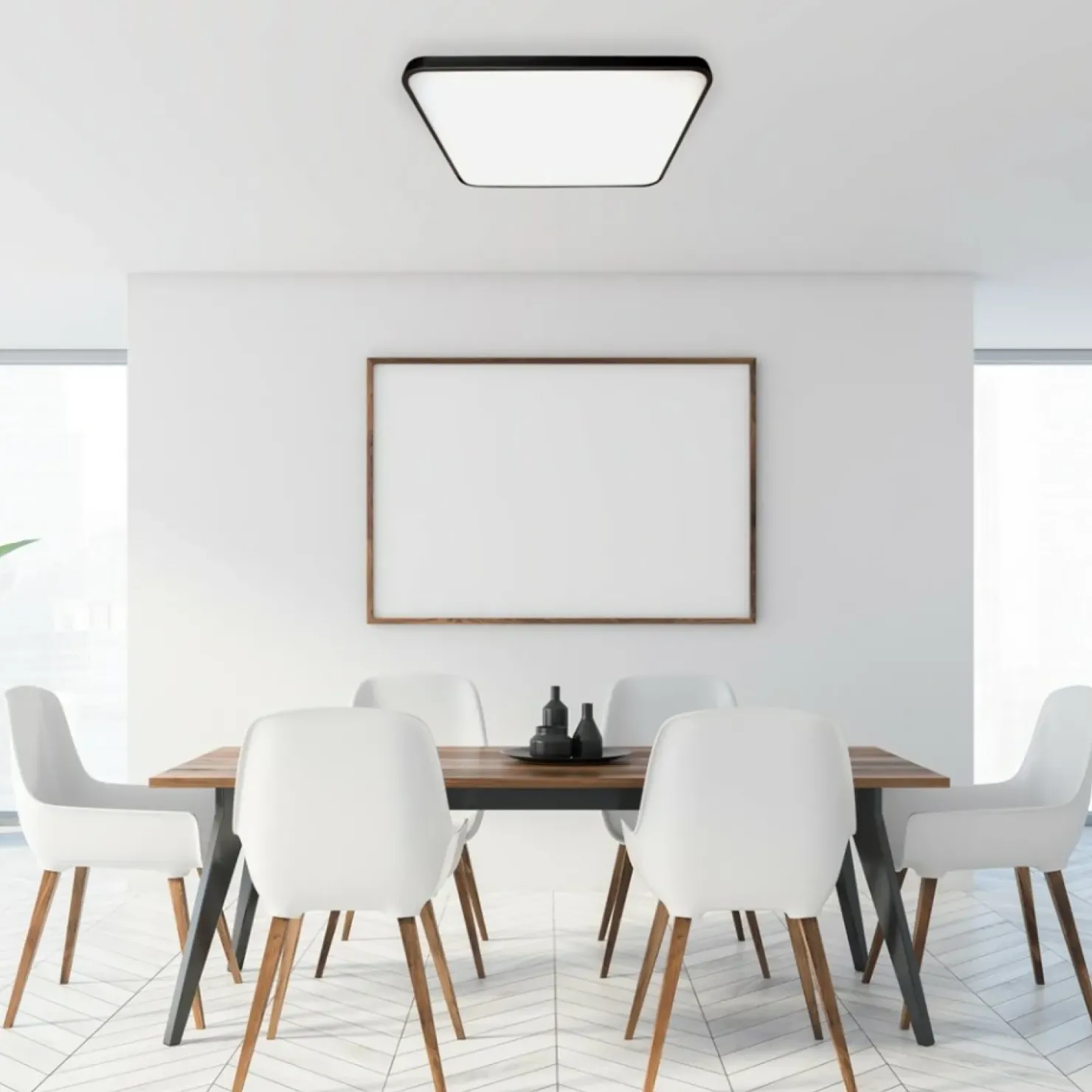 Czarno-biały plafon ze zintegrowanym LED-em ML7937 z serii FABIO | Kaja Oświetle*Sklep Kaja Store