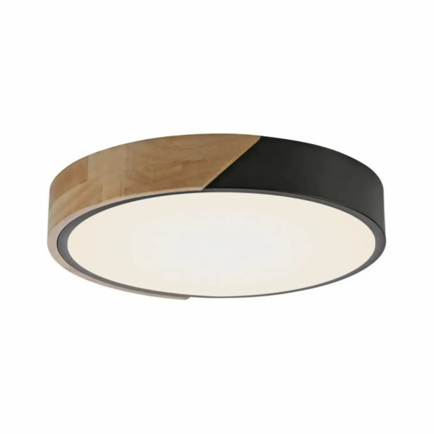 Czarno-drewniany plafon LED w formie koła ZM 14288-18 BILA | Kaja*Sklep Kaja Store