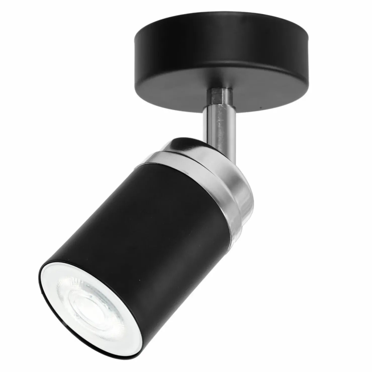 Store Sklep Kaja Czarno-srebrny reflektor sufitowy, do korytarza LX 5145 z serii RENO