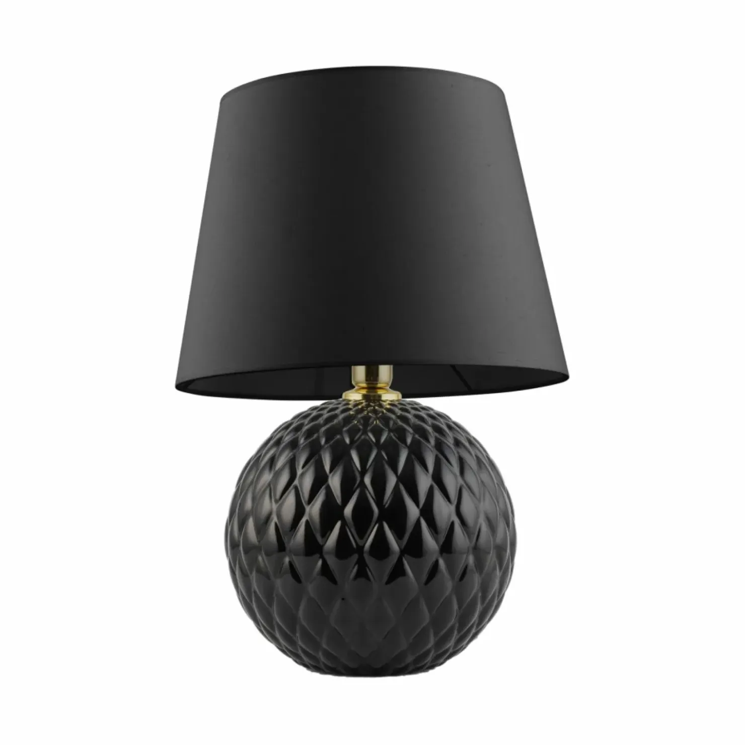 Czarno-złota, elegancka lampka nocna z abażurem TK 5590 SANTANA*Sklep Kaja Cheap