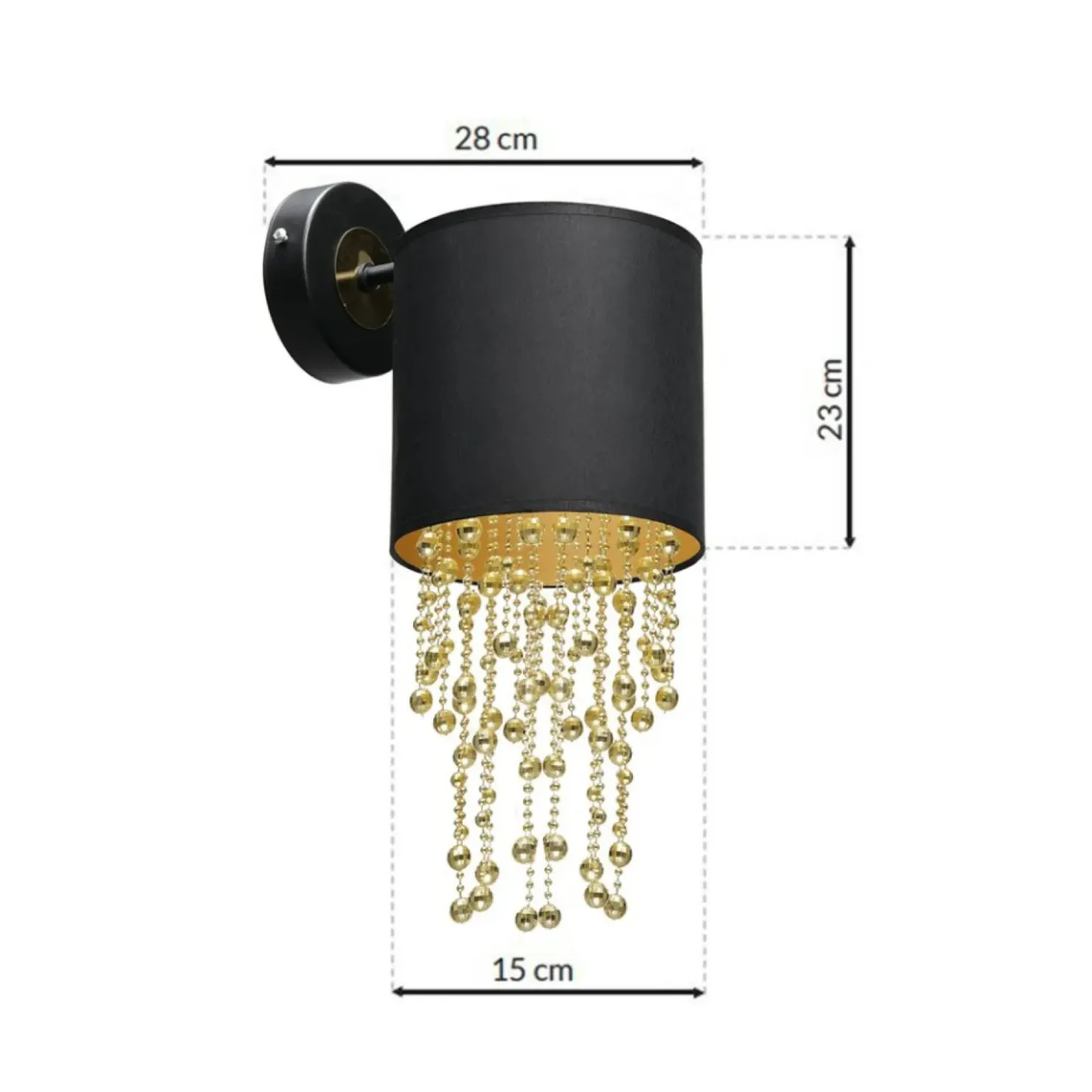 Czarno-złota lampa ścienna, kinkiet MLP6438 z serii ALMERIA | Kaja Oświetlenie*Sklep Kaja Sale
