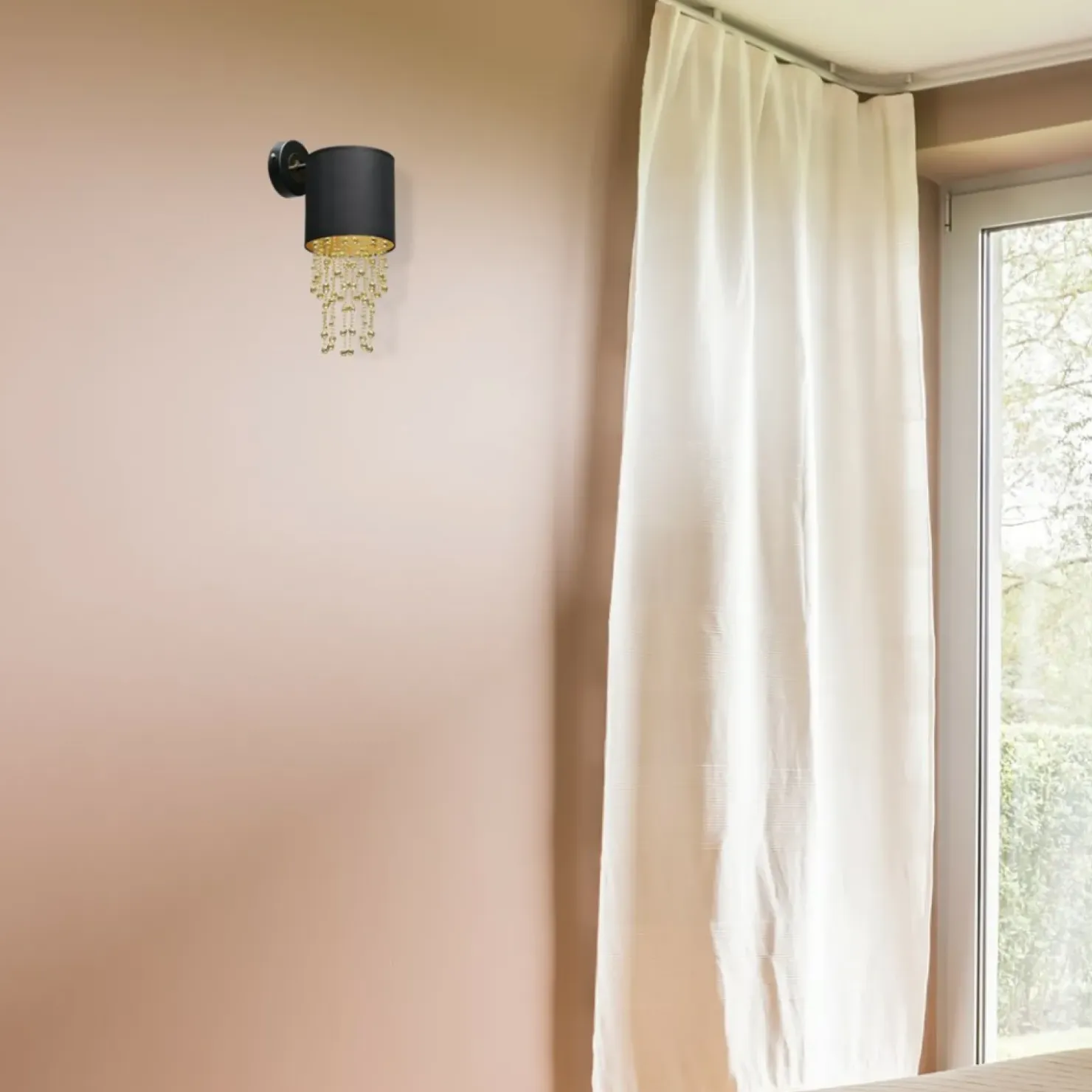 Czarno-złota lampa ścienna, kinkiet MLP6438 z serii ALMERIA | Kaja Oświetlenie*Sklep Kaja Sale