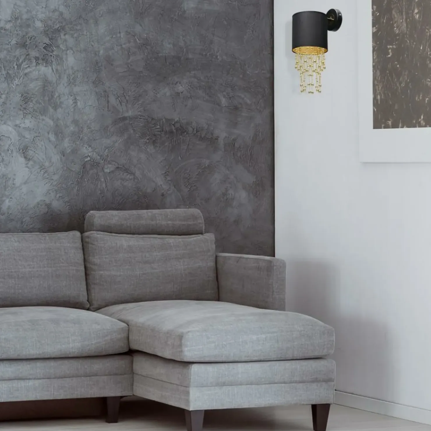 Czarno-złota lampa ścienna, kinkiet MLP6438 z serii ALMERIA | Kaja Oświetlenie*Sklep Kaja Sale