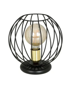 Czarno-złota lampa stołowa druciany klosz 144/LN1 | Kaja Oświetlenie*Sklep Kaja Online