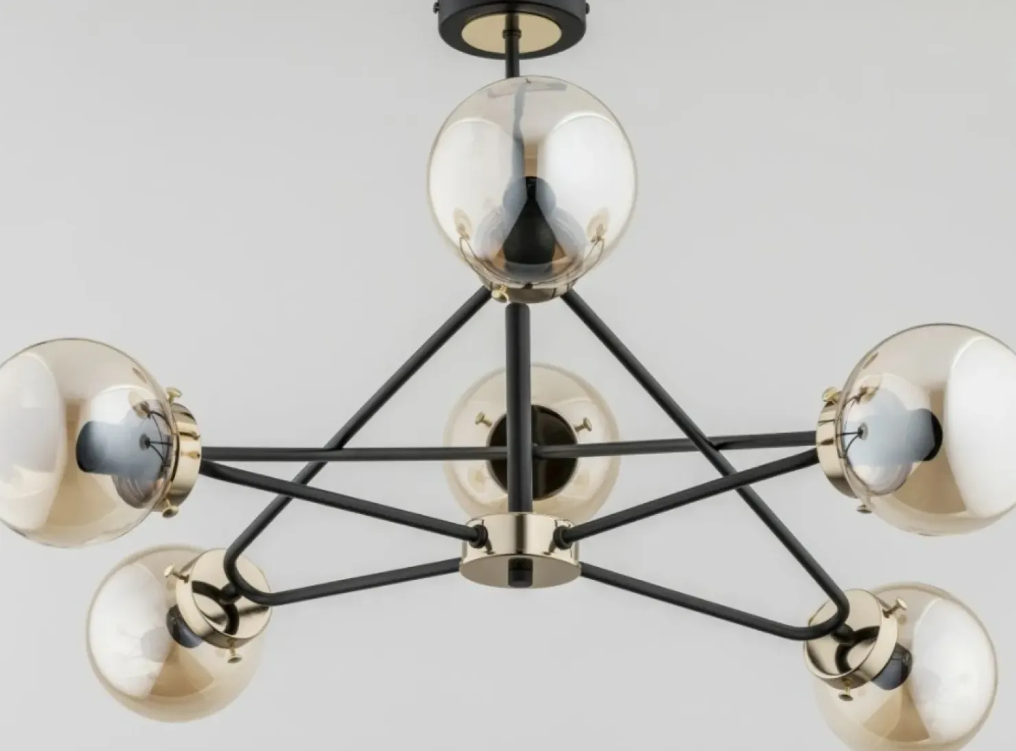 Clearance Sklep Kaja Czarno-złota lampa sufitowa w eleganckim stylu AL 25626 | Kaja