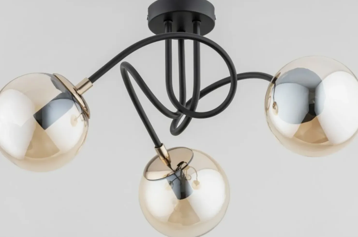 Clearance Sklep Kaja Czarno-złota lampa sufitowa na 3 żarówki AL 63021 | Kaja