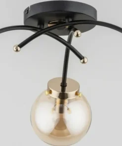 Best Sale Sklep Kaja Czarno-złota lampa sufitowa z kulistymi kloszami AL 63050 | Kaja