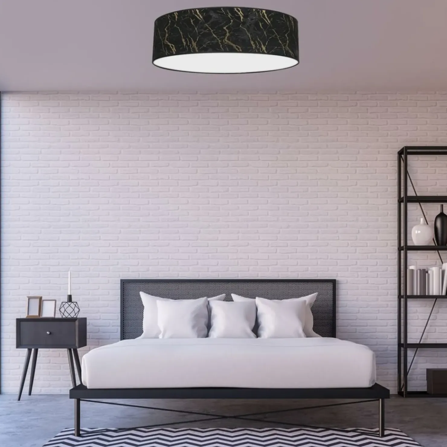 Czarno-złota lampa sufitowa, ozdobny plafon MLP7297 z serii SENSO | Kaja Oświetl*Sklep Kaja Cheap