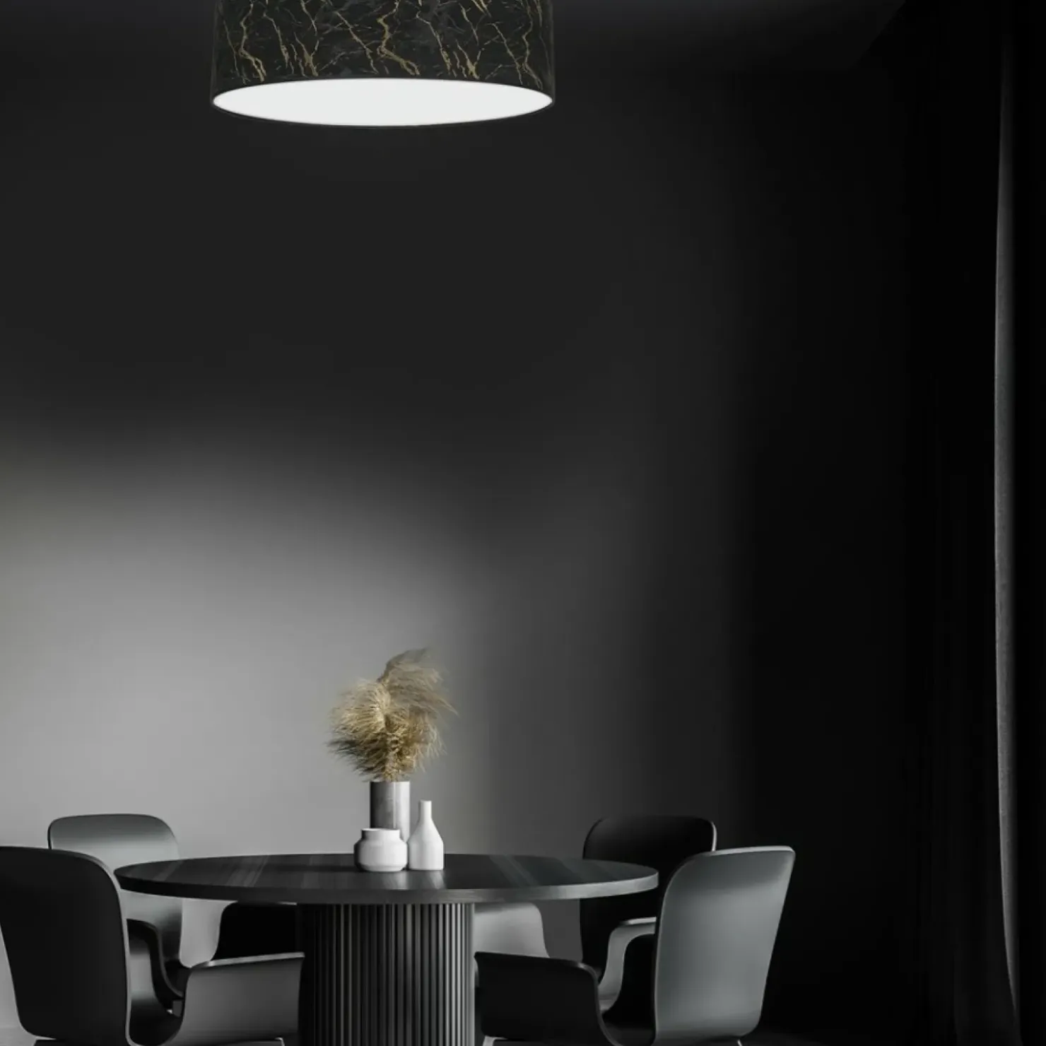 Czarno-złota lampa sufitowa, ozdobny plafon MLP7297 z serii SENSO | Kaja Oświetl*Sklep Kaja Cheap
