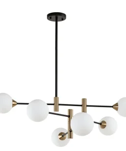 Outlet Sklep Kaja Czarno-złota lampa sufitowa PND-9148-6-OPAL MARINO | Kaja Oświetlenie